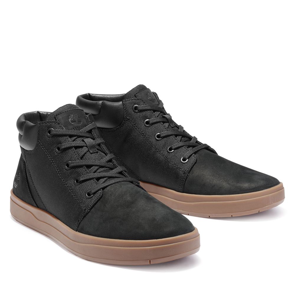 Botas Chukka Masculino - Timberland Davis Square Couro Collar - OYVBZ0861 - Pretas